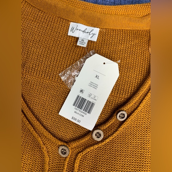 Wonderly Golden Sweater XL NWT - Picture 9 of 10